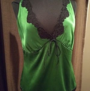 Banana Republic lace v-neck silk blouse